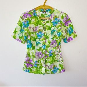🦋3/$30 Vintage Tropical Floral Blouse